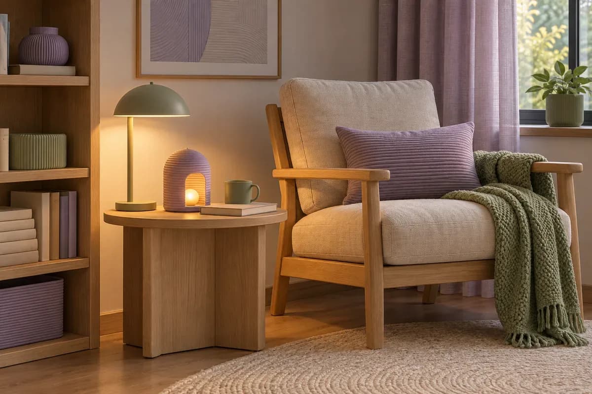 چراغ چاپ سهبعدی تزئینی در گوشه مطالعه کنار چراغ مطالعه جداگانه